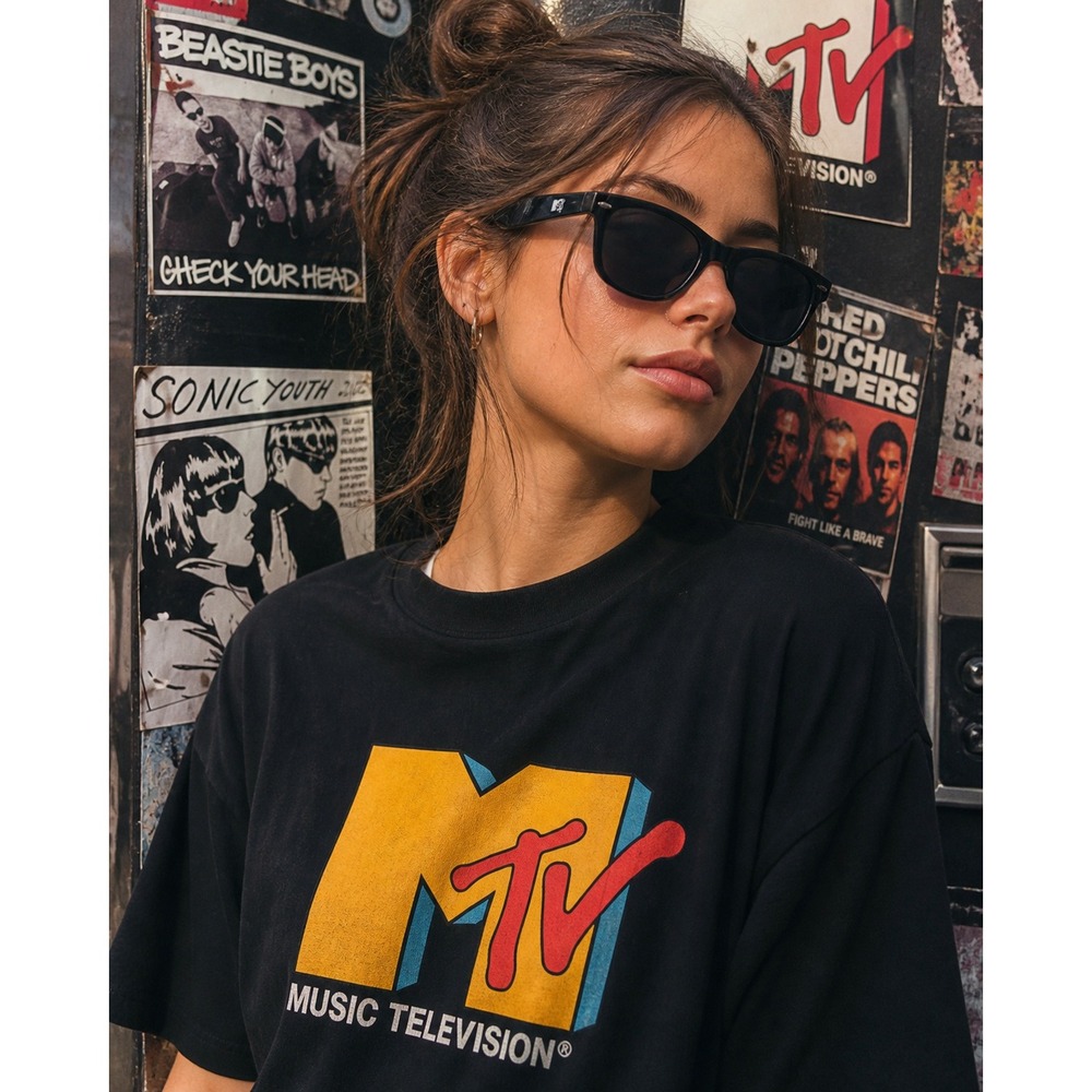 Vintage MTV 1990 Sunglasses Black 90s‎ Grunge Promo Made in Taiwan
